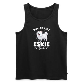 American Eskimo Hund Dog Eskie Dad - Männer Premium Bio Tank Top - Schwarz - Vorne - Michal (187cm)