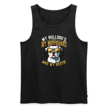 Bouledogue américain Mon garde du corps Mon meilleur chien - Débardeur bio Premium Homme - noir - Devant - Michal (187cm)