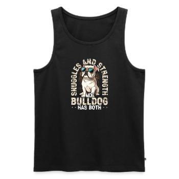 American Bulldog Snuggles and Strength Bulldog - Men's Premium Organic Tank Top - black - Front - Michal (187cm)