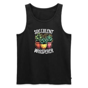 Succulent Whisperer – Amoureux des plantes - Débardeur bio Premium Homme - noir - Devant - Michal (187cm)