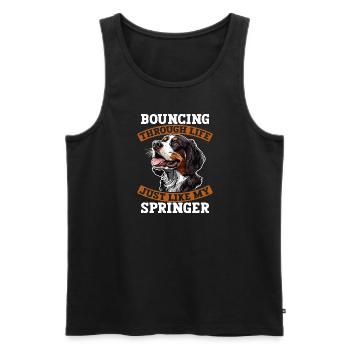 L’épagneul springer anglais rebondit dans la vie - Débardeur bio Premium Homme - noir - Devant - Michal (187cm)