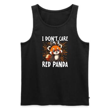 Je m’en fiche je suis un panda roux - mignon panda roux - Débardeur bio Premium Homme - noir - Devant - AI Model Male 178 light (178cm)