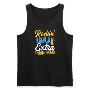 Rockin' That Extra Chromosome Fun Down Syndrome - Men's Premium Organic Tank Top - black - Front - Michal (187cm)