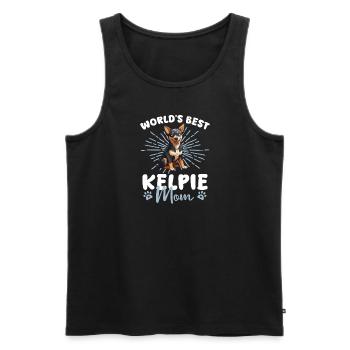 Chien Kelpie australien La meilleure maman Kelpie du monde - Débardeur bio Premium Homme - noir - Devant - AI Model Male 178 light (178cm)