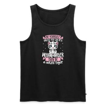 Soyez vous-même à moins que vous ne puissiez être un homme blanc - Débardeur bio Premium Homme - noir - Devant - AI Model Male 178 light (178cm)