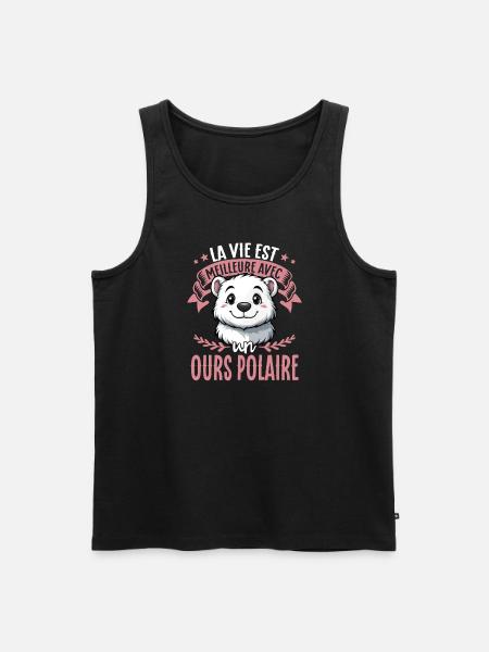 La vie est meilleure avec un ours polaire - sweeter - Men's Premium Organic Tank Top - black