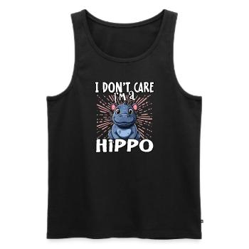I don't care I'm a hippo - cute hippo - Men's Premium Organic Tank Top - black - Front - Michal (187cm)