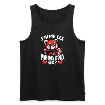 Ich mag Rote Pandas ok? Süßer Roter Panda - Männer Premium Bio Tank Top - Schwarz - Vorne - Michal (187cm)
