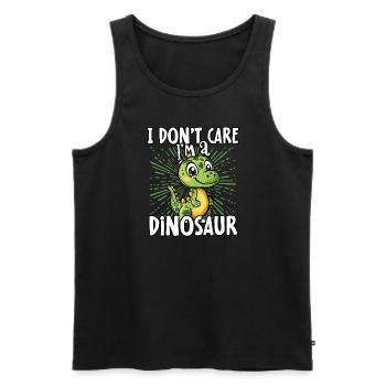 Je m’en fiche, je suis un dinosaure - dinosaure mignon - Débardeur bio Premium Homme - noir - Devant - Michal (187cm)