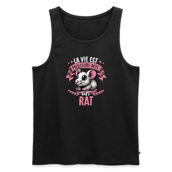 La vie est meilleure avec un rat - sweet rat - Men's Premium Organic Tank Top - black - Front - Michal (187cm)