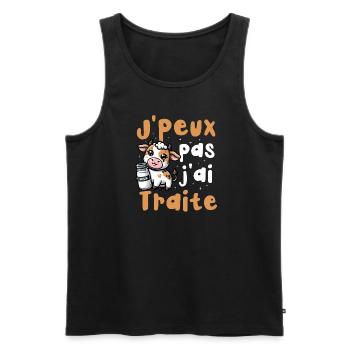 Ich Kann Nicht Ich Behandelte Humor Kuhbauer - Männer Premium Bio Tank Top - Schwarz - Vorne - Michal (187cm)