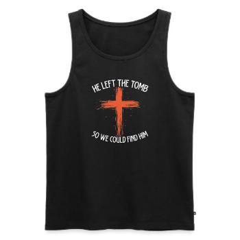 Er Verließ Das Grab, Damit Wir Ihn Zu Ostern - Männer Premium Bio Tank Top - Schwarz - Vorne - AI Model Male 178 light (178cm)