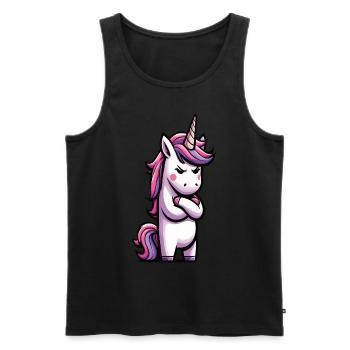 Licorne Licorne Fan Licorne Amoureux de la licorne - Débardeur bio Premium Homme - noir - Devant - AI Model Male 178 light (178cm)