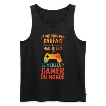 Le meilleur gamer du monde Geek Gamer Gaming - Débardeur bio Premium Homme - noir - Devant - Michal (187cm)