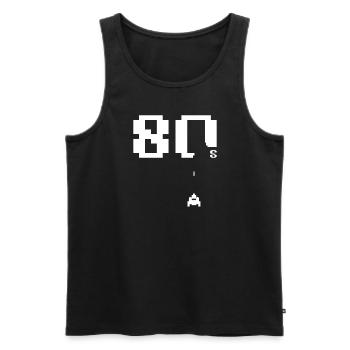 80er Jahre - Männer Premium Bio Tank Top - Schwarz - Vorne - Michal (187cm)