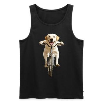 Labrador Retriever - Männer Premium Bio Tank Top - Schwarz - Vorne - Michal (187cm)