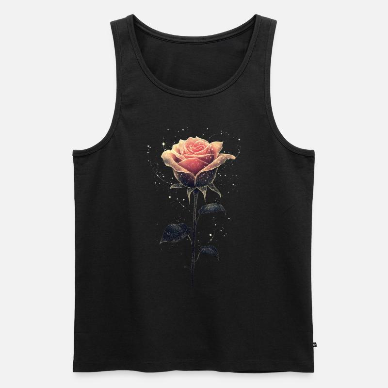 Rosa Rose - Männer Premium Bio Tank Top - Schwarz