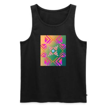 Moderne Kunst Grafik-Design 2 formen Linien Farben - Männer Premium Bio Tank Top - Schwarz - Vorne - Michal (187cm)
