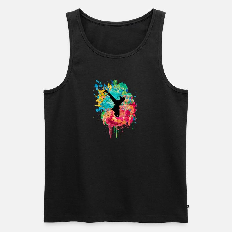 Breakdance Breakdancer PopArt - Männer Premium Bio Tank Top - Schwarz