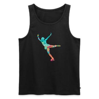 Eiskunstlauf PopArt - Männer Premium Bio Tank Top - Schwarz - Vorne - Michal (187cm)