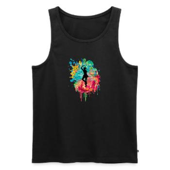 Eiskunstlauf PopArt - Männer Premium Bio Tank Top - Schwarz - Vorne - Michal (187cm)