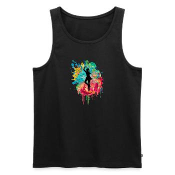 Eiskunstlauf PopArt - Männer Premium Bio Tank Top - Schwarz - Vorne - Michal (187cm)