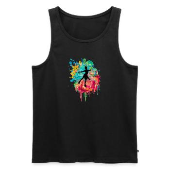 Eiskunstlauf PopArt - Männer Premium Bio Tank Top - Schwarz - Vorne - Michal (187cm)