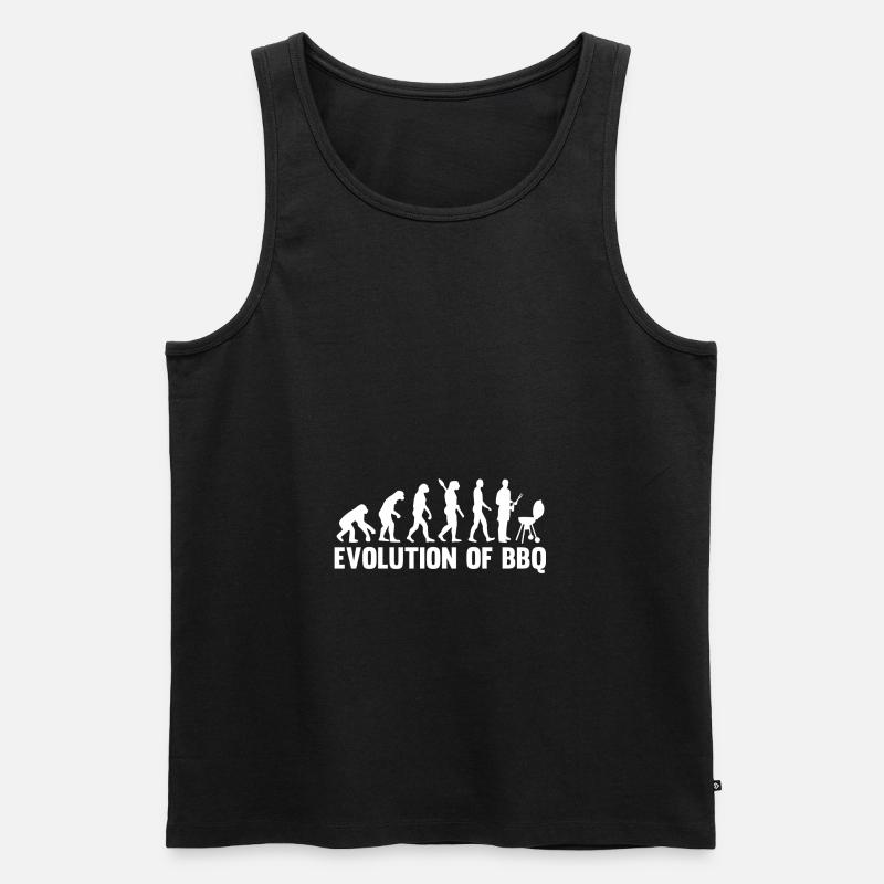 BBQ Grill Evolution Of BBQ - Männer Premium Bio Tank Top - Schwarz