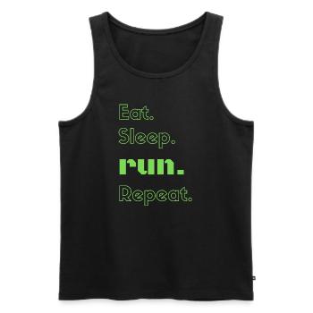 Eat sleep run repeat green motivation quote - Men's Premium Organic Tank Top - black - Front - Michal (187cm)