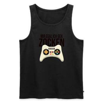 Gamer Gaming Mir Egal Ich Geh Zocken Geschenkidee - Männer Premium Bio Tank Top - Schwarz - Vorne - Michal (187cm)