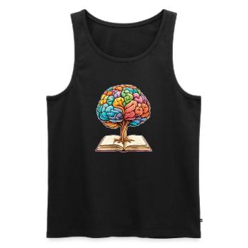 Lesen bildet Mindset Wachstum Kunstwerk Baum - Männer Premium Bio Tank Top - Schwarz - Vorne - AI Model Male 178 light (178cm)