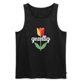 Gezellig Dutch Tupil Pays-Bas - Débardeur bio Premium Homme - noir - Devant - Michal (187cm)
