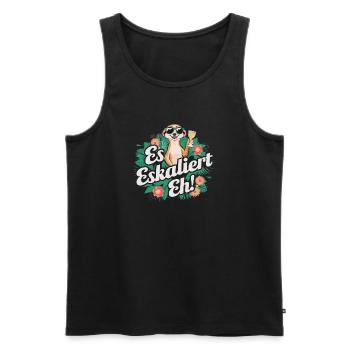 It escalates anyway Meerkat party alcohol saying - Men's Premium Organic Tank Top - black - Front - AI Model Male 178 light (178cm)