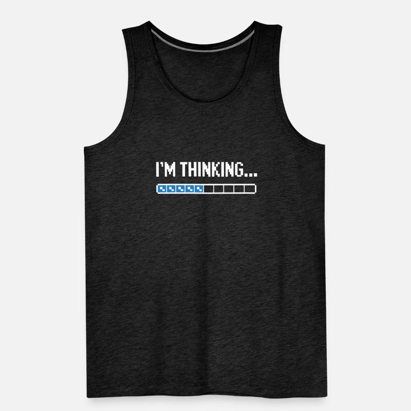 I'm thinking please wait funny nerd loading brain Men's Premium Organic Tank Top