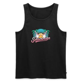 Nurse Girlfriend Drinking Beer Alcohol Party E - Men's Premium Organic Tank Top - black - Front - Michal (187cm)