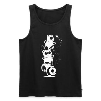 Panda mignon - Débardeur bio Premium Homme - noir - Devant - Michal (187cm)