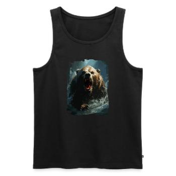 Grizzly Bear Bear Animal Forest Nature Grizzly - Men's Premium Organic Tank Top - black - Front - AI Model Male 178 light (178cm)