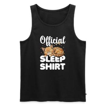 Katze Kätzchen Offizielles Schlafshirt Faul Relax - Männer Premium Bio Tank Top - Schwarz - Vorne - Michal (187cm)