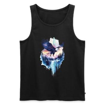Adler - Männer Premium Bio Tank Top - Schwarz - Vorne - Michal (187cm)