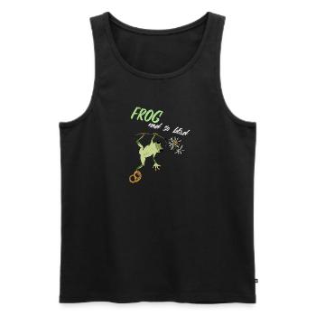 Frog ned so blöd Frosch Frag nicht Bayern boarisch - Männer Premium Bio Tank Top - Schwarz - Vorne - Michal (187cm)