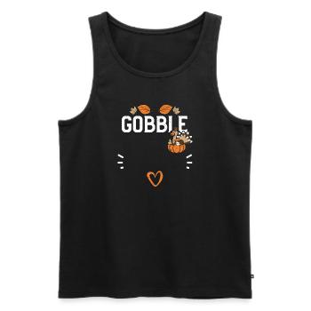 Gobble - Thanksgiving - Men's Premium Organic Tank Top - black - Front - Michal (187cm)