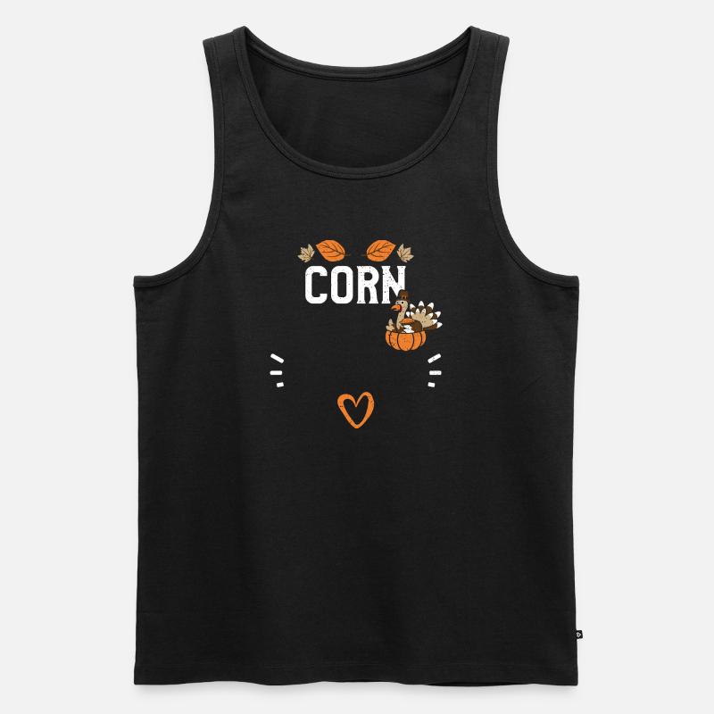 Corn - Thanksgiving - Männer Premium Bio Tank Top - Schwarz