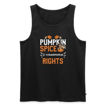 Pumpkin Spice & Fundamental Rights - Männer Premium Bio Tank Top - Schwarz - Vorne - AI Model Male 178 light (178cm)
