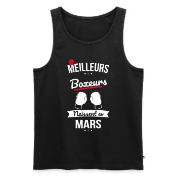 Les meilleurs boxeurs naissent en Mars - Débardeur bio Premium Homme - noir - Devant - Michal (187cm)