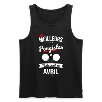 Les meilleurs pongistes naissent en Avril - Débardeur bio Premium Homme - noir - Devant - Michal (187cm)