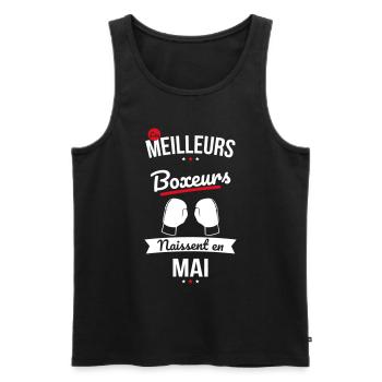 Les meilleurs boxeurs naissent en Mai - Débardeur bio Premium Homme - noir - Devant - Michal (187cm)