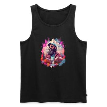 Wandern in den Bergen - Männer Premium Bio Tank Top - Schwarz - Vorne - Michal (187cm)