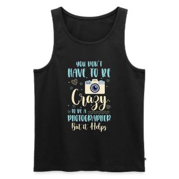 Photographe Photographie Objectif Appareil photo numérique - Débardeur bio Premium Homme - noir - Devant - Michal (187cm)