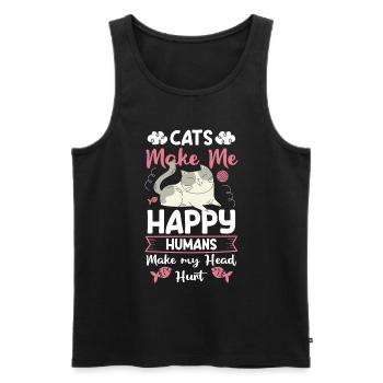 Cat Tiger - Men's Premium Organic Tank Top - black - Front - AI Model Male 178 light (178cm)