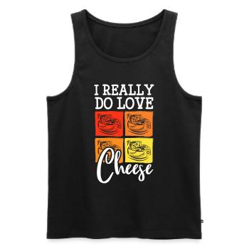 Käseliebhaber Foodie Käserei - Männer Premium Bio Tank Top - Schwarz - Vorne - Michal (187cm)